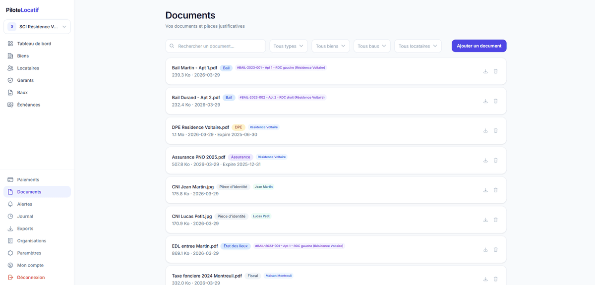 Gestion documentaire. modèles légaux, export PDF et archivage sécurisé